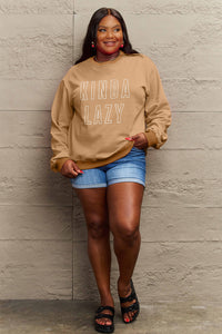 Hazel Blues® |  KINDA LAZY Round Neck Sweatshirt