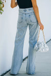Hazel Blues® |  Side Slit Jeans with Pockets