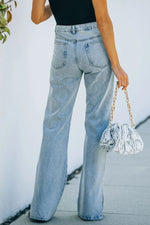 Hazel Blues® |  Side Slit Jeans with Pockets
