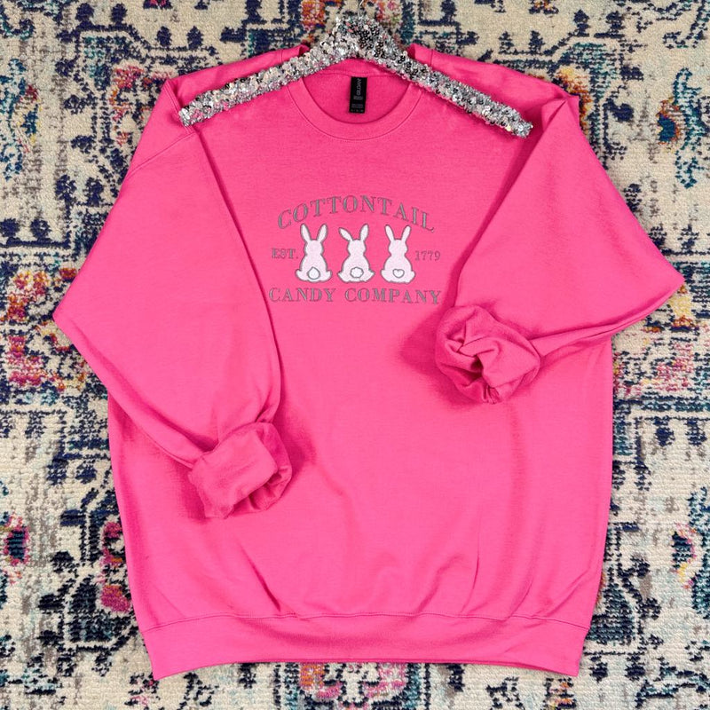 Hazel Blues® |  Cottontail Candy Company Embroidered Sweatshirt