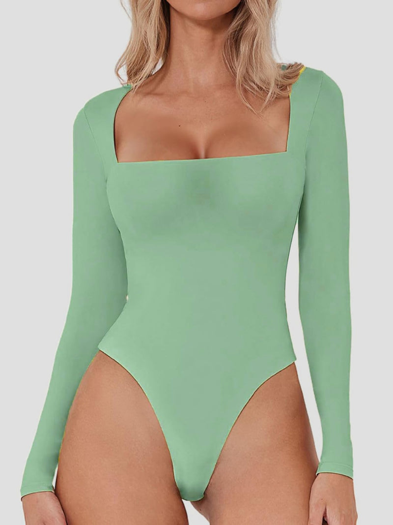 Hazel Blues® |  Square Neck Long Sleeve Bodysuit