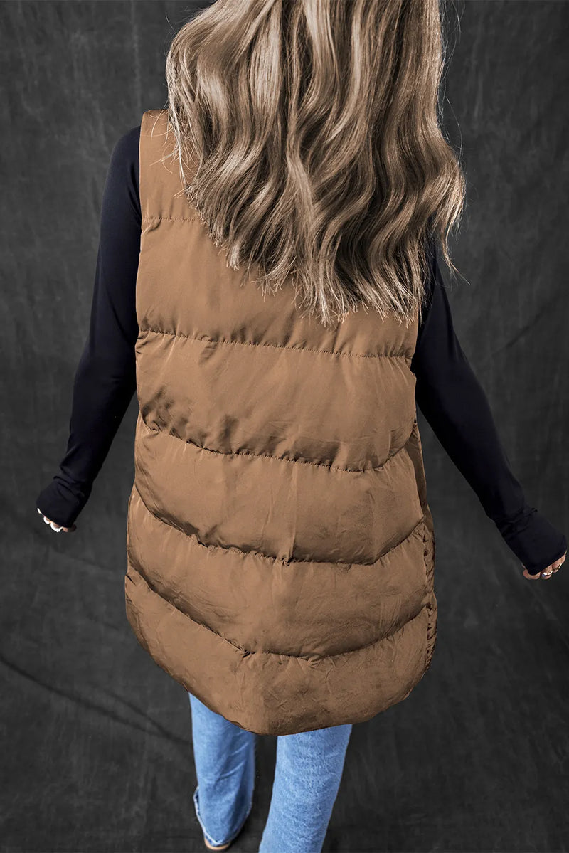 Hazel Blues® |  Pocketed Zip Up Vest Coat