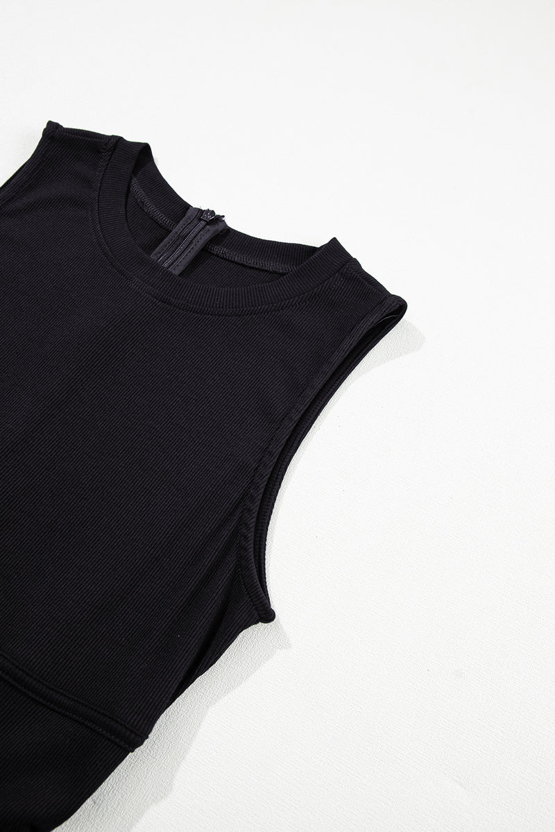 Hazel Blues® |  Round Neck Sleeveless Jumpsuit