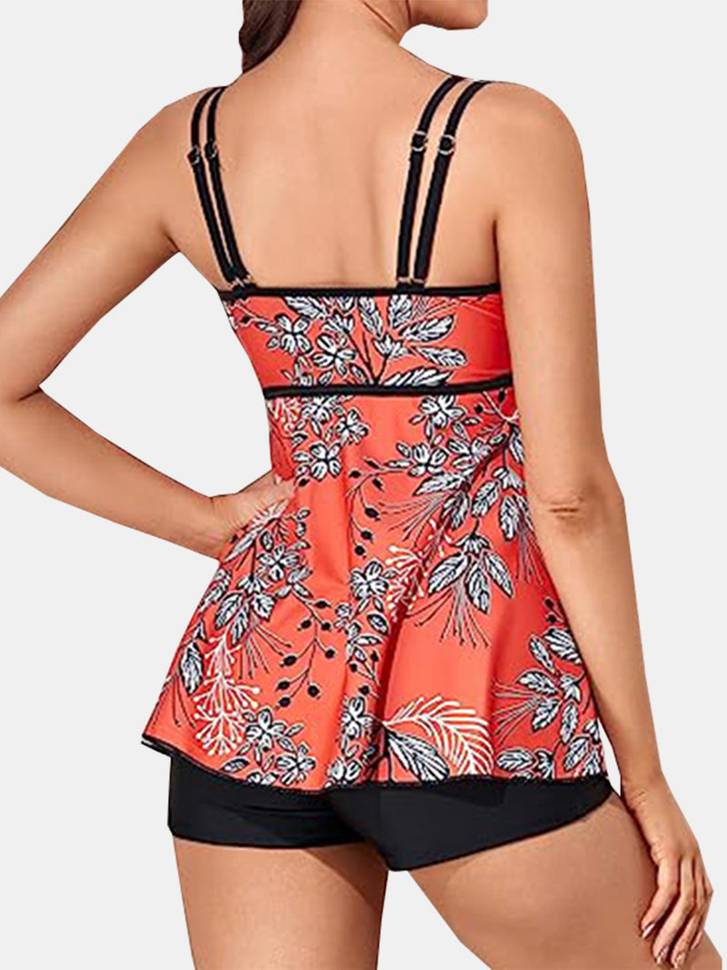 Hazel Blues® |  Printed Scoop Neck Two-Piece Swim Set