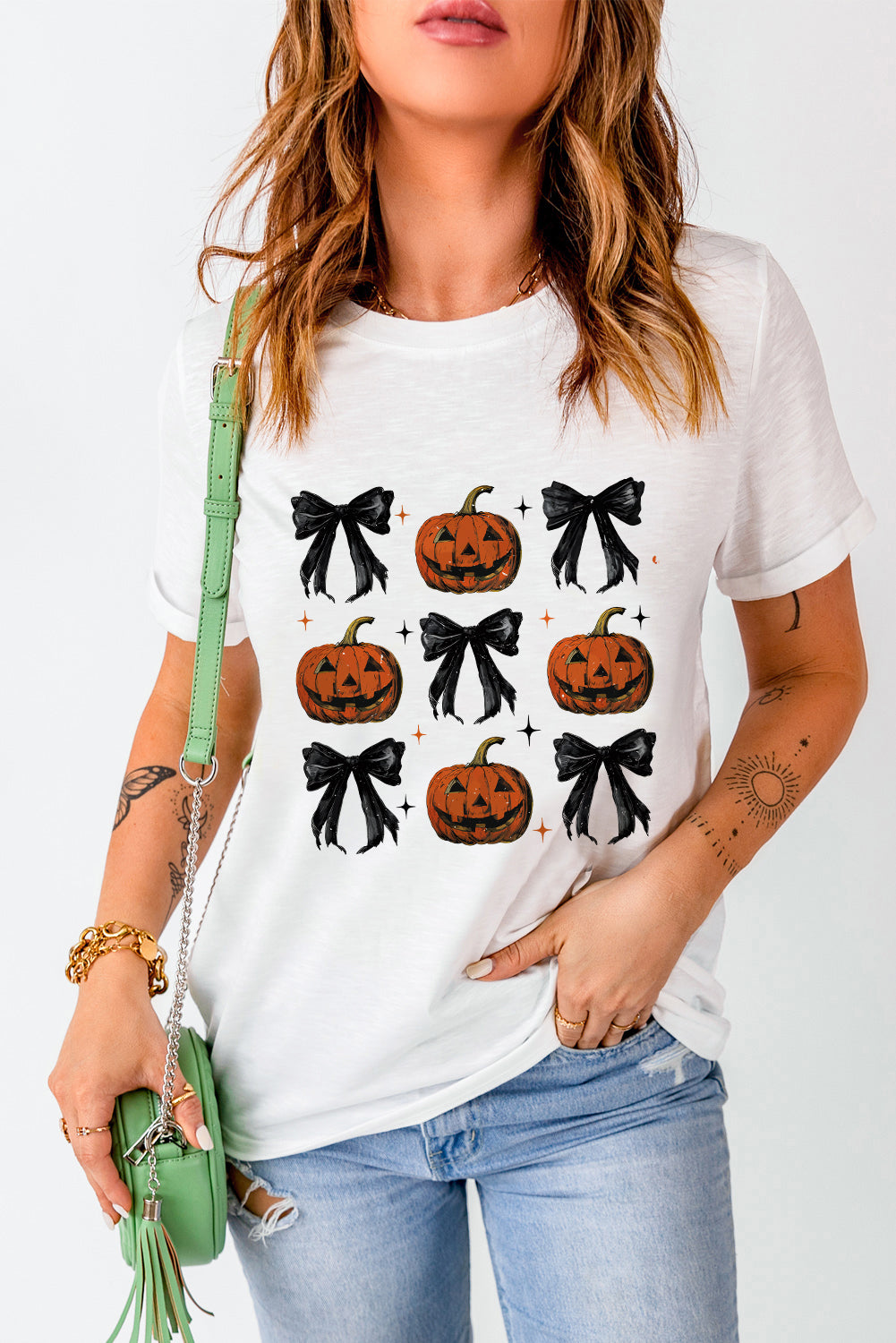 Hazel Blues® |  Pumpkin Round Neck Short Sleeve T-Shirt