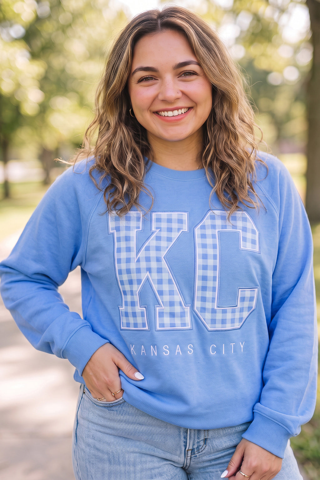Emery Blue KC Floral Game Day Sweatshirt