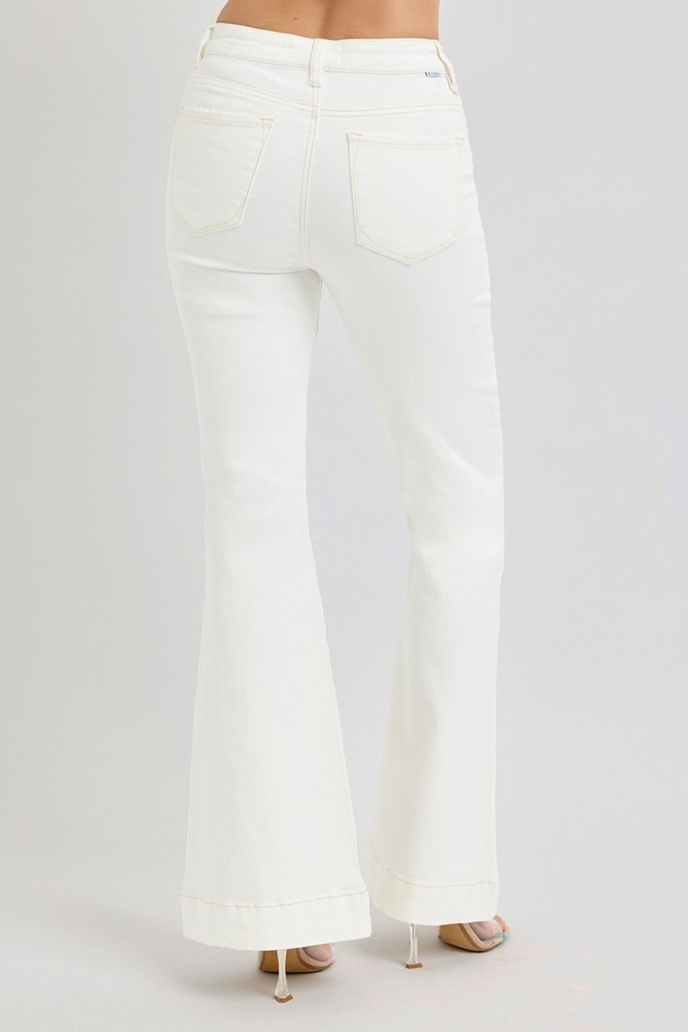 Hazel Blues® |  RISEN High Rise Front Patch Pocket Flare Jeans