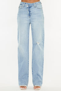 Hazel Blues® |  Kancan Distressed High Waist Straight Jeans