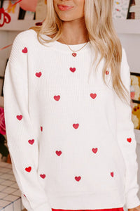 Hazel Blues® |  Heart Round Neck Long Sleeve Sweater