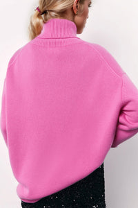 Hazel Blues® |  Basic Bae Turtleneck Long Sleeve Dropped Shoulder Sweater