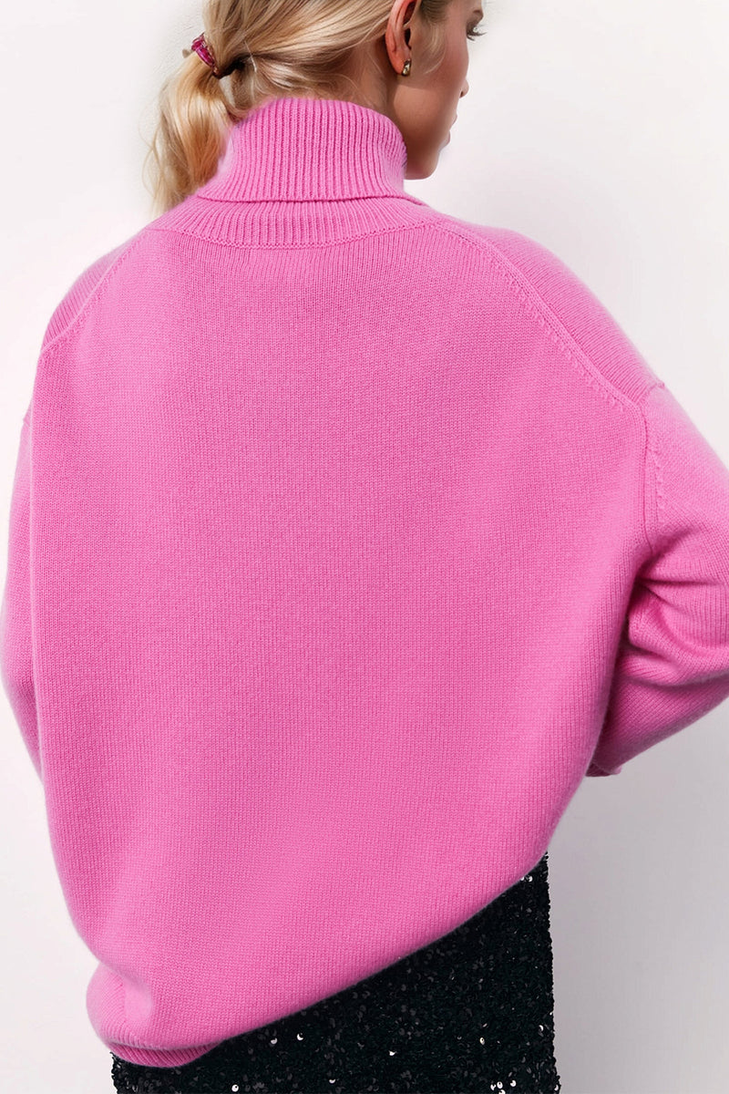 Hazel Blues® |  Basic Bae Turtleneck Long Sleeve Dropped Shoulder Sweater