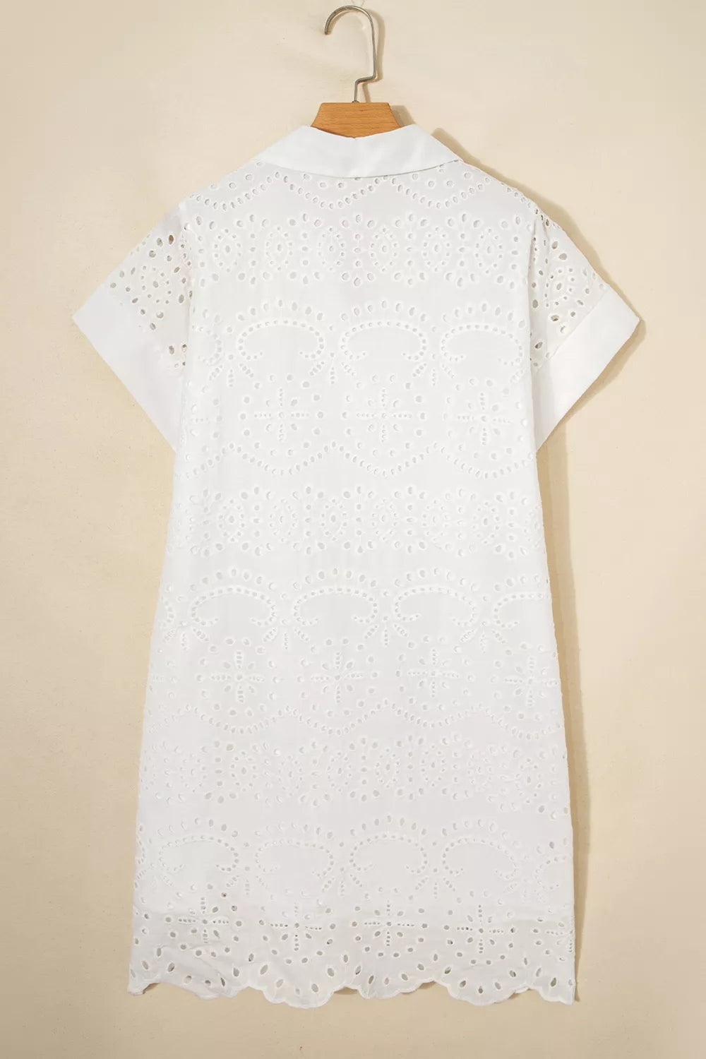 Solid Color Eyelet Embroidered T Shirt Mini Dress – Hazel Blues®