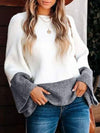 Hazel Blues® |  Contrast Round Neck Long Sleeve Sweater
