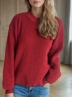 Hazel Blues® |  Solid Color Round Neck Long Sleeve Sweater
