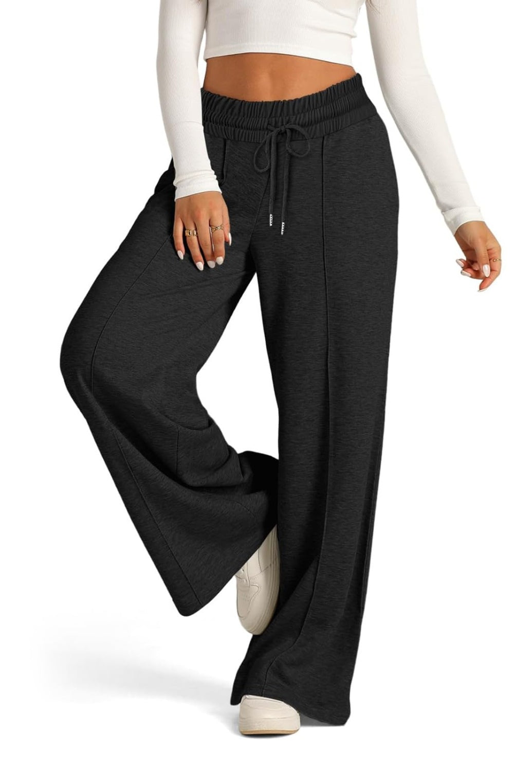 Hazel Blues® |  Drawstring Elastic Waist Wide Leg Pants