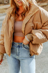 Hazel Blues® |  Zip Up Collared Neck Coat with Pockets