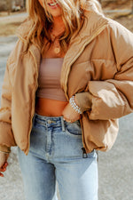 Hazel Blues® |  Zip Up Collared Neck Coat with Pockets
