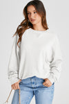 Hazel Blues® |  Waffle-Knit Long Sleeve Sweatshirt