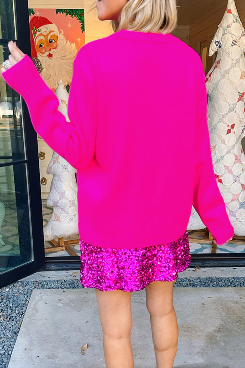 Josie Joy Hot Pink Merry Christmas Sweater