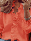 Hazel Blues® |  Ruffled V-Neck Long Sleeve Blouse