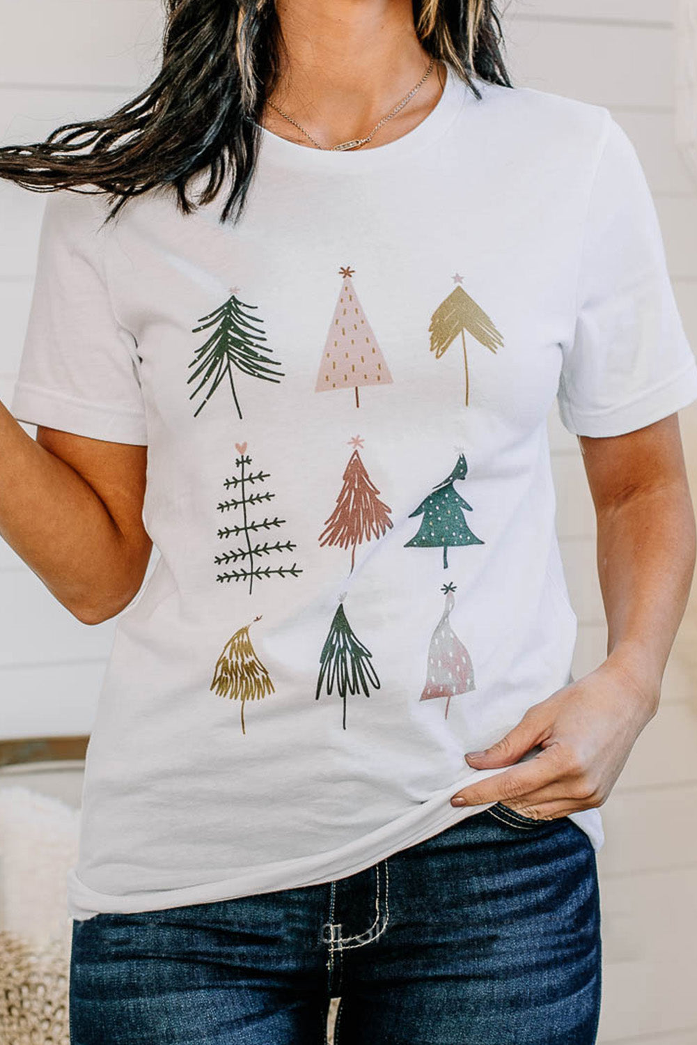 Hazel Blues® |  White Christmas Tree Graphic Tee