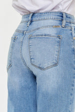 Hazel Blues® |  Kancan High Waist Raw Hem Straight Jeans