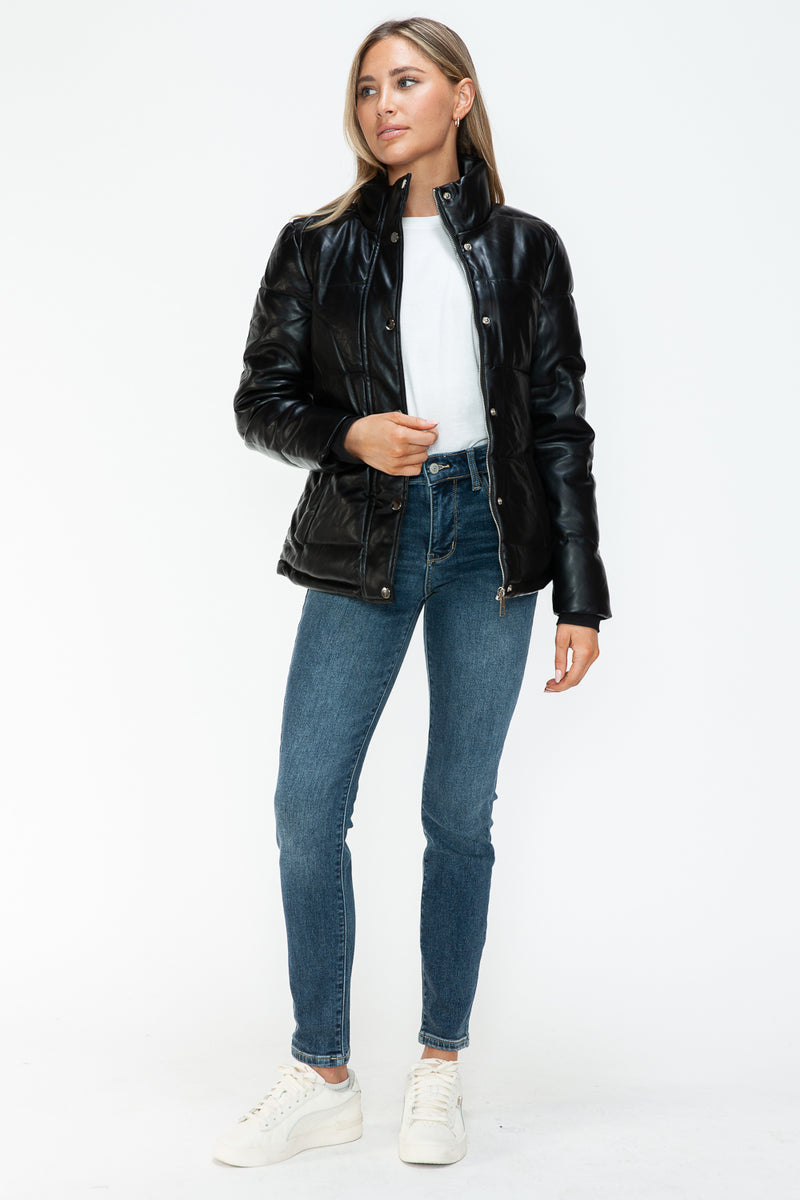 Hazel Blues® |  YMI Pocketed Zip Up Turtleneck Puffer Jacket