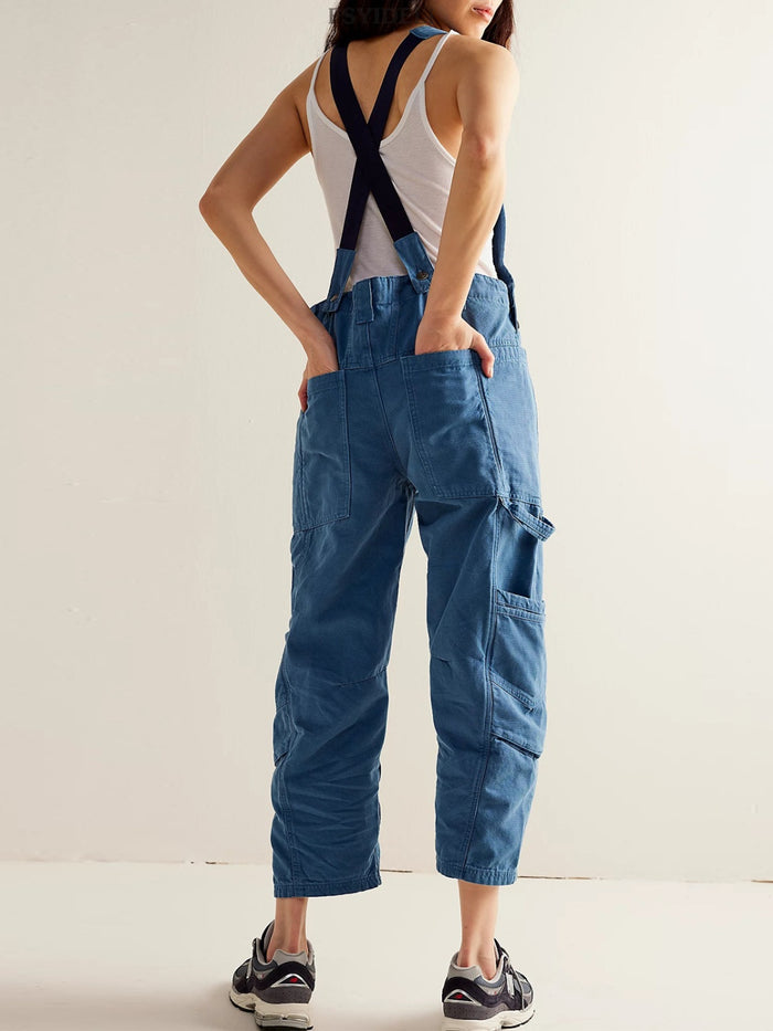 Hazel Blues® |  Pocketed Wide Strap Denim Overalls