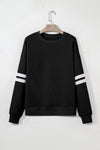 Hazel Blues® |  Evergreen Varsity Striped Detail Drop Shoulder Oversized Sweatshirt