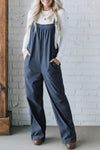 Hazel Blues® |  Jungle Green Solid Pocketed Loose Fit Corduroy Overall