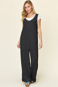 Hazel Blues® |  Double Take Texture Sleeveless Wide Leg Jumpsuit