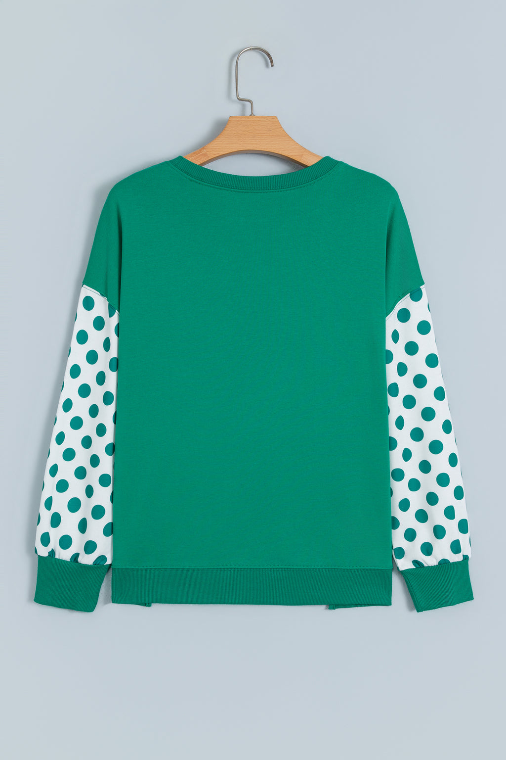 Juliette Kate Green Christmas Polka-Dot Sweatshirt