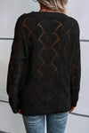 Hazel Blues® |  Openwork V-Neck Long Sleeve Sweater