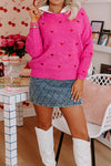 Hazel Blues® |  Heart Round Neck Long Sleeve Sweater