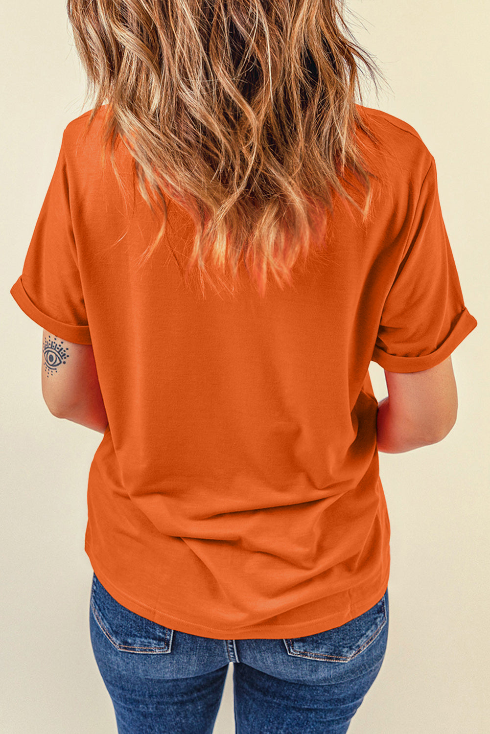 Everyday Ease Orange Crew Neck Tee