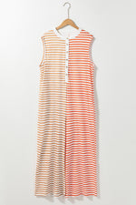 Hazel Blues® |  Striped Round Neck Sleeveless Jumpsuit