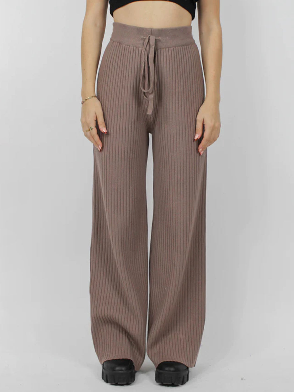 Hazel Blues® |  Ribbed Wide Leg Sweater Pants