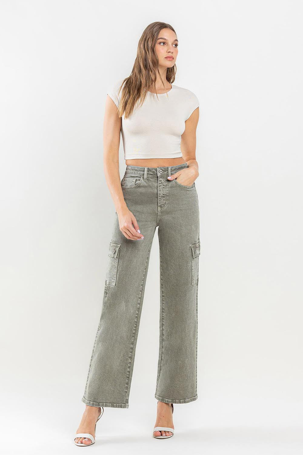 Hazel Blues® |  Vervet by Flying Monkey 90's Super High Rise Cargo Jeans