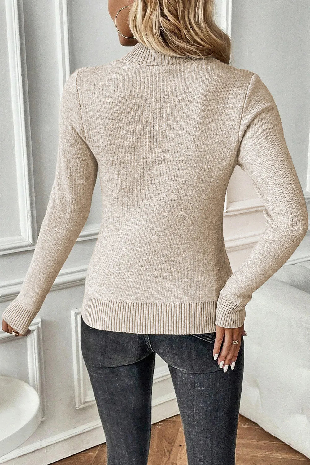 Hazel Blues® |  Mock Neck Long Sleeve Sweater