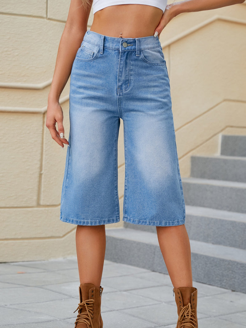 Hazel Blues® |  High Waist Denim Shorts with Pockets