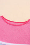 Hazel Blues® |  Contrast Round Neck Three-Quarter Sleeve Knit Top