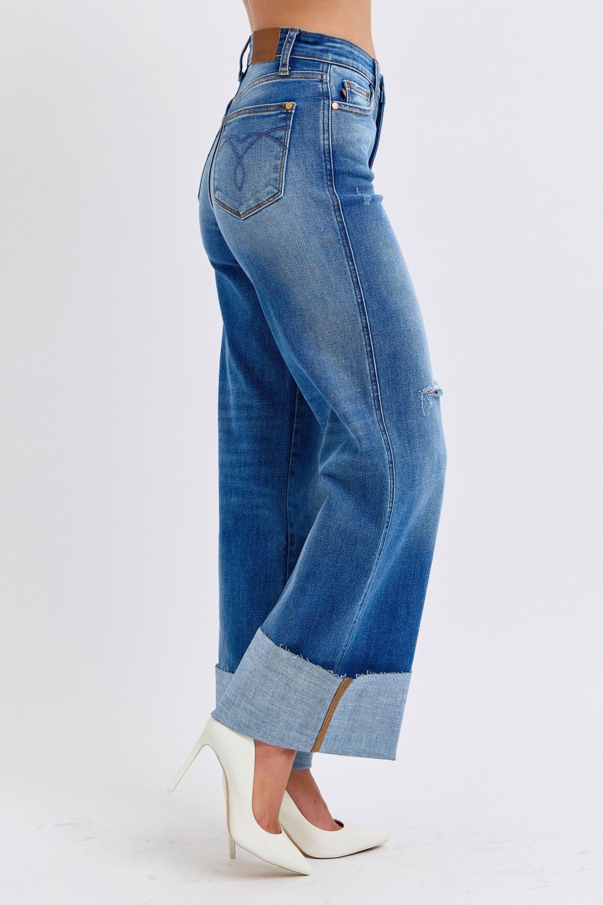 Hazel Blues® |  Judy Blue Distressed High Waist Wide Leg Jeans