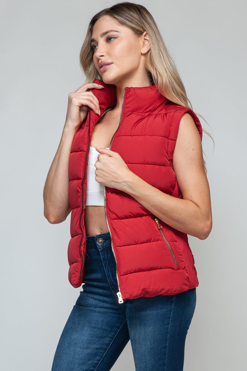 Hazel Blues® |  Snobbish Zip Up Turtleneck Vest with Pockets