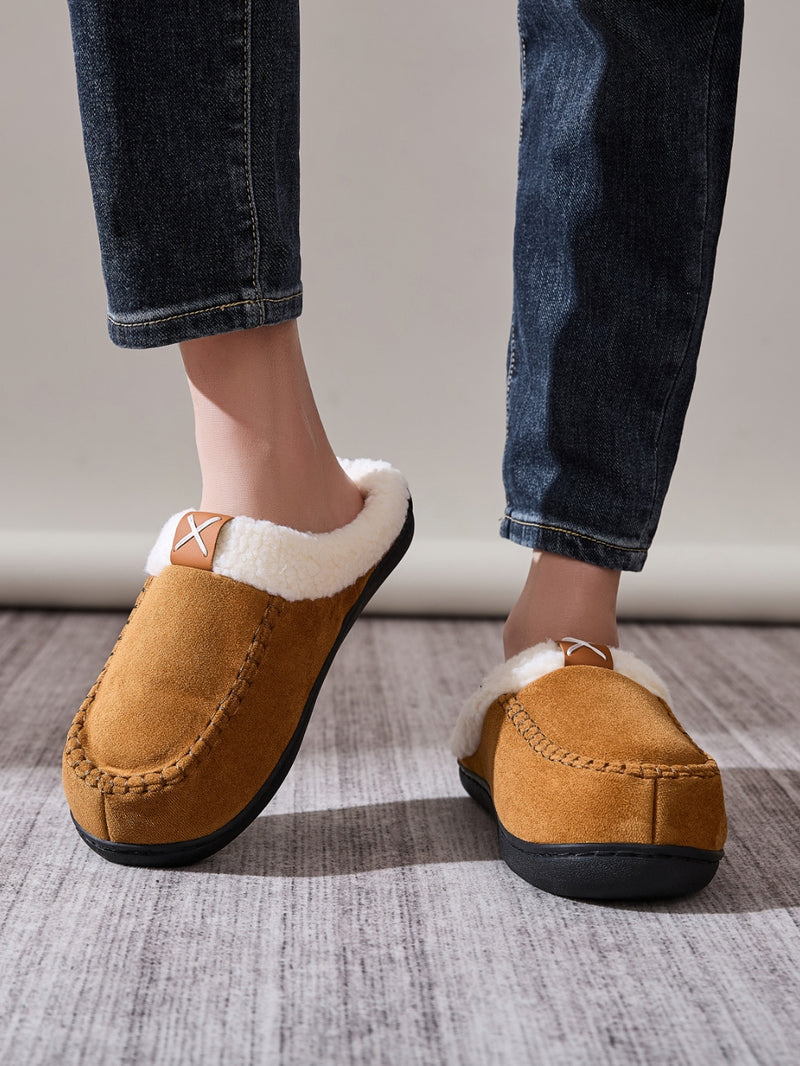 Hazel Blues® |  Contrast Round Toe Flat Slippers