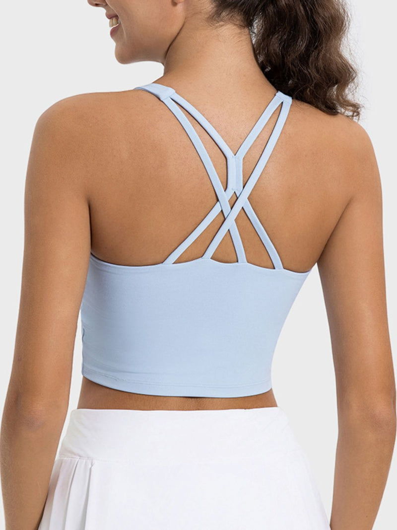 Hazel Blues® |  Crisscross Round Neck Active Tank