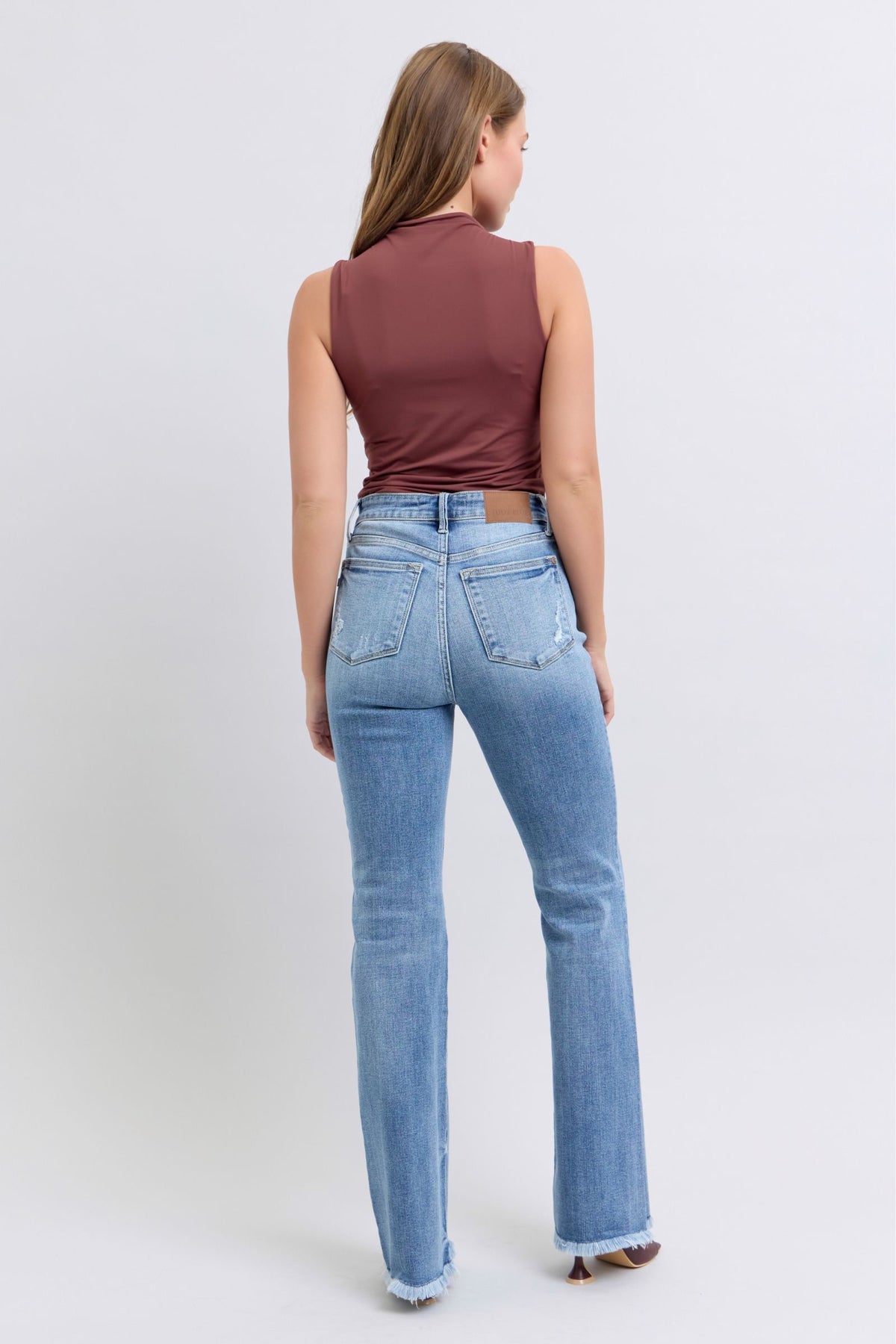 Hazel Blues® |  Judy Blue Raw Hem High Rise Bootcut Jeans