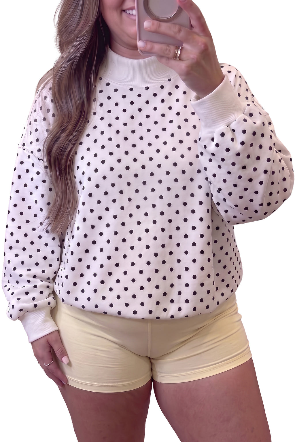 Dot Parade White Polka Dot Sweatshirt