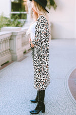 Hazel Blues® |  Leopard Open Front Long Sleeve Cover Up