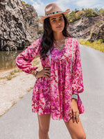 Hazel Blues® |  Long Sleeve V-Neck Mini Dress