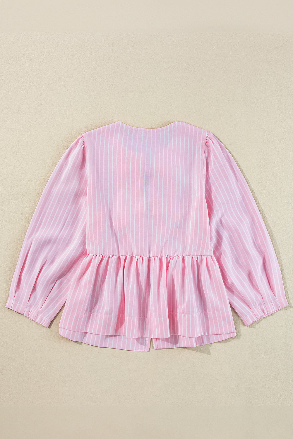 Hazel Blues® |  Tied Bow Striped Round Neck Blouse